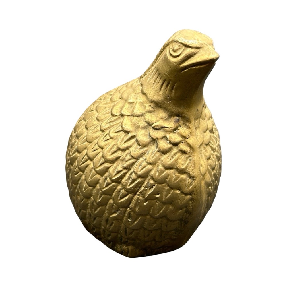 Vintage Gold Cast Metal Quail Partridge Bird Figurine Statue Paperweight 4.5" - Picture 2 of 14